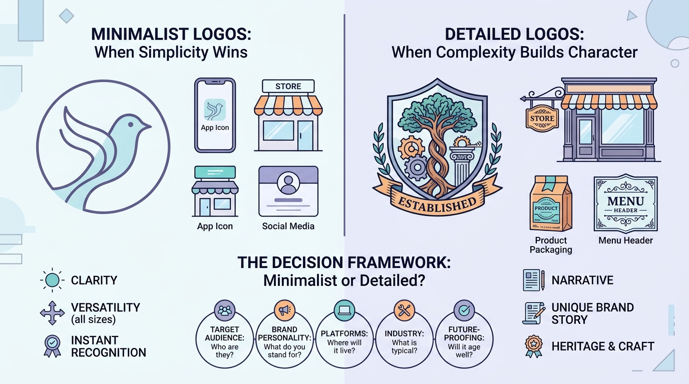 Should Your Logo Be Minimalist or Detailed? A Decision Framework - Illustration 2