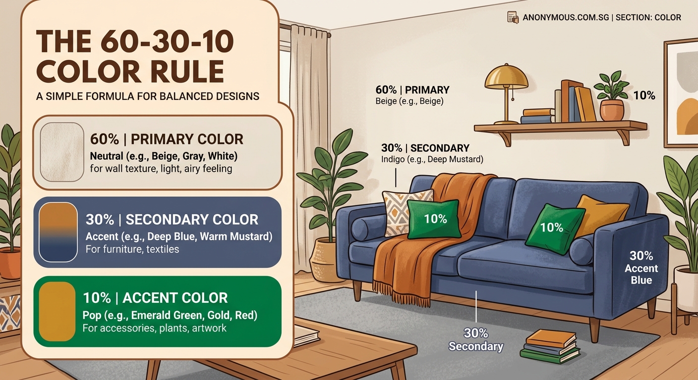 The 60-30-10 Color Rule: A Simple Formula for Balanced Designs - Illustration 2