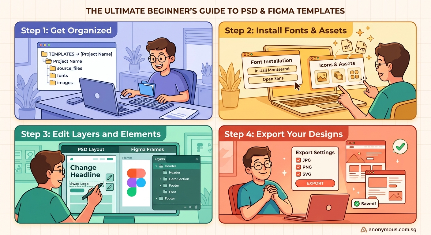 The Ultimate Beginner's Guide to Using PSD and Figma Template Files - Illustration 1