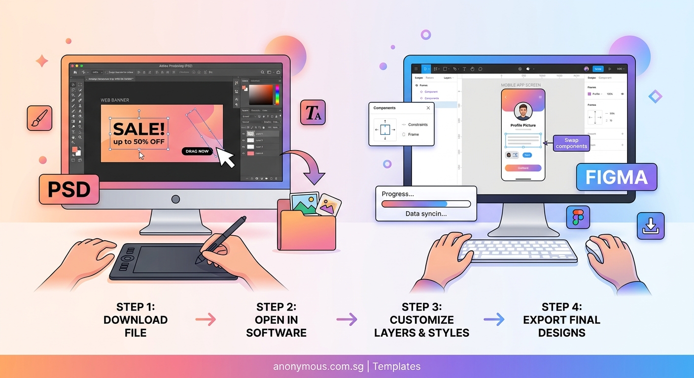 The Ultimate Beginner's Guide to Using PSD and Figma Template Files - Illustration 2